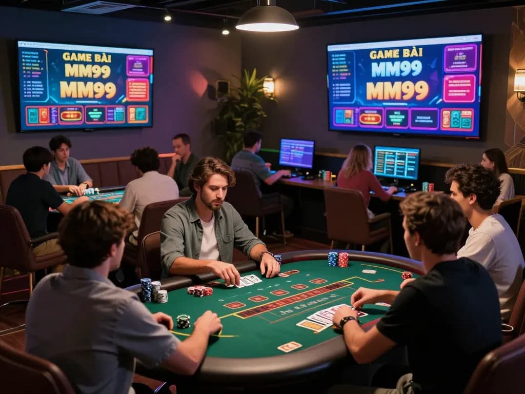 Engaging gameplay at GAME BÀI MM99 online casino with players actively participating in lively bets.