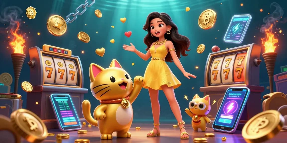 Engage with sriwijayatoto’s vibrant casino scene featuring a cheerful Asian woman and lucky cat surrounded by golden coins.