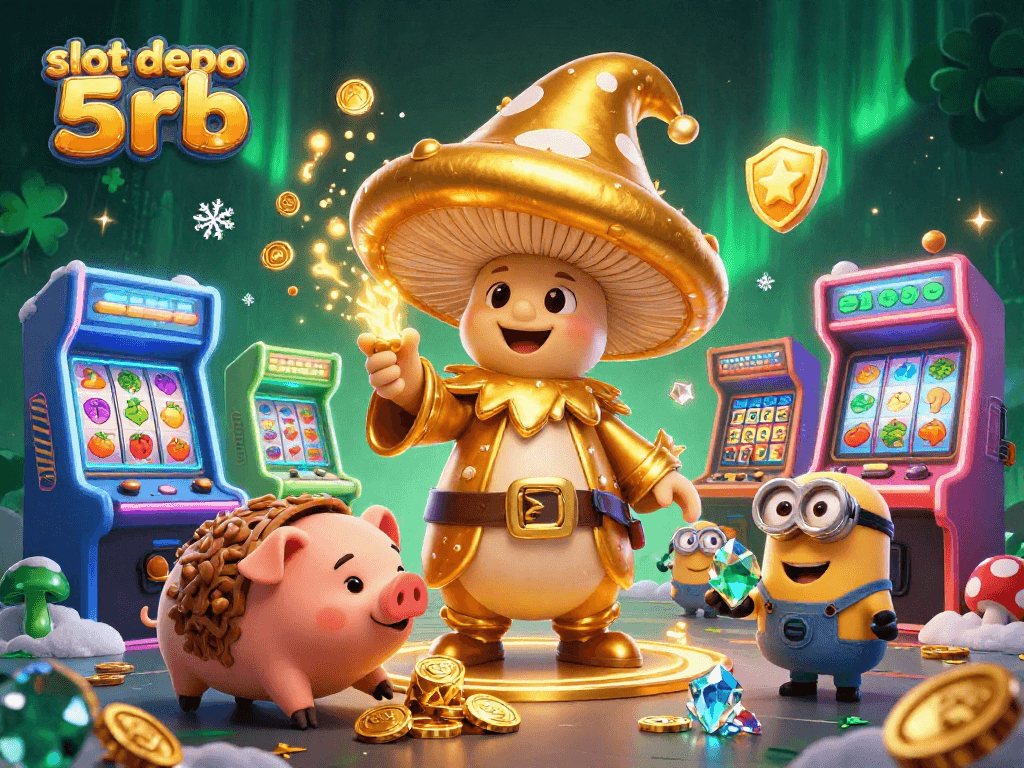 Engage in thrilling gameplay with the vibrant slot depo 5rb casino illustration featuring whimsical characters.