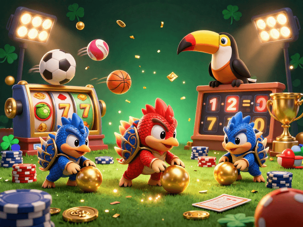 Engaging illustration of spaceman slot featuring rival pangolins rolling golden balls amidst vibrant casino elements.