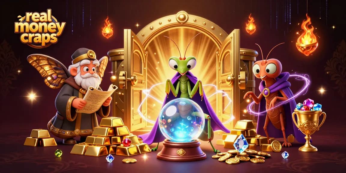 Experience thrilling wins in real money online craps with vibrant casino elements and mystical vibes.