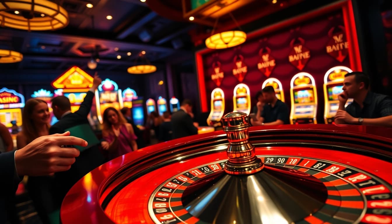 Bermain halutoto di meja roulette dengan penonton antusias, meriah dan menegangkan.