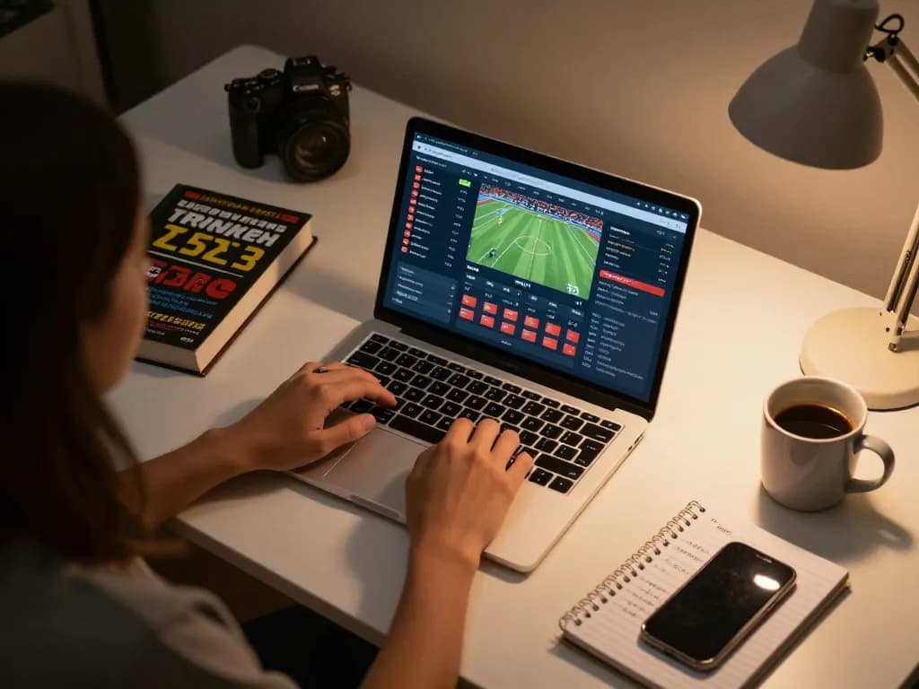 Person engaging in online sports betting on the af88 platform, exploring betting strategies and live stats