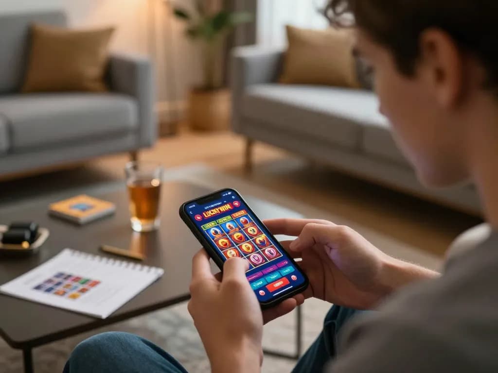 Engaging player enjoying online gaming on the LUCKYWIN app with strategy notes visible