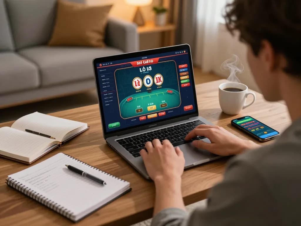 Soi cầu lô đề hôm nay in a strategic online gaming setup with a player interacting with a live dealer game.