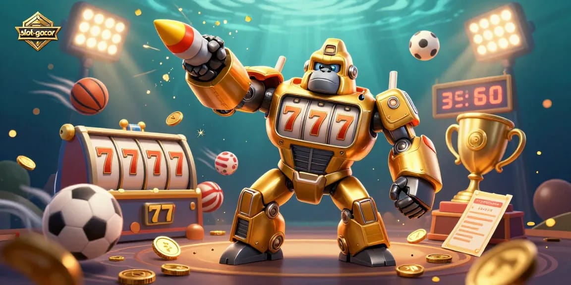 Watch the slot-gacor mech make winning moves while smashing the jackpot with soaring sports elements!