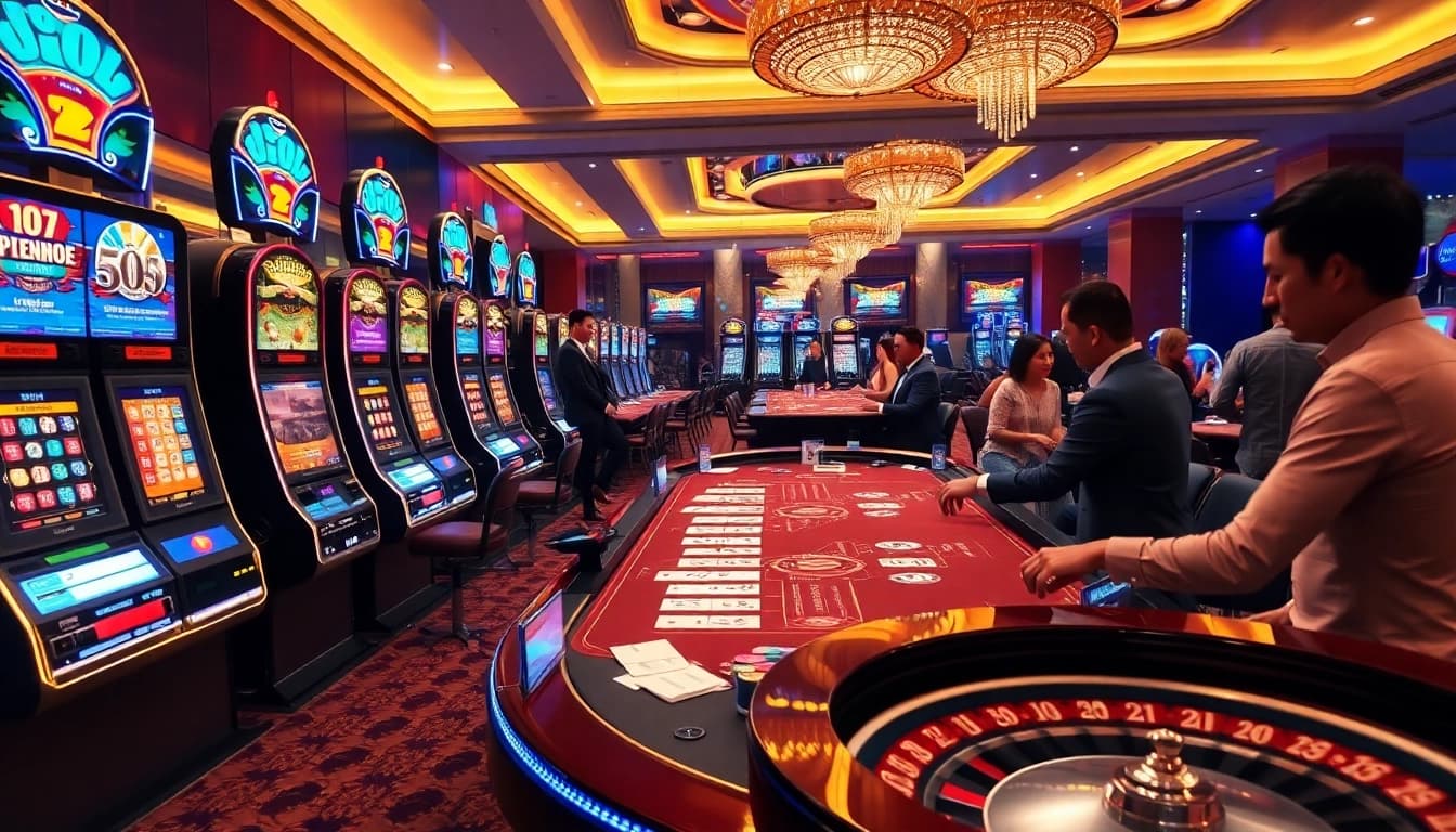 Experience the excitement at Nhà Cái 68VIP Có Uy Tín with vibrant slot machines and poker action.