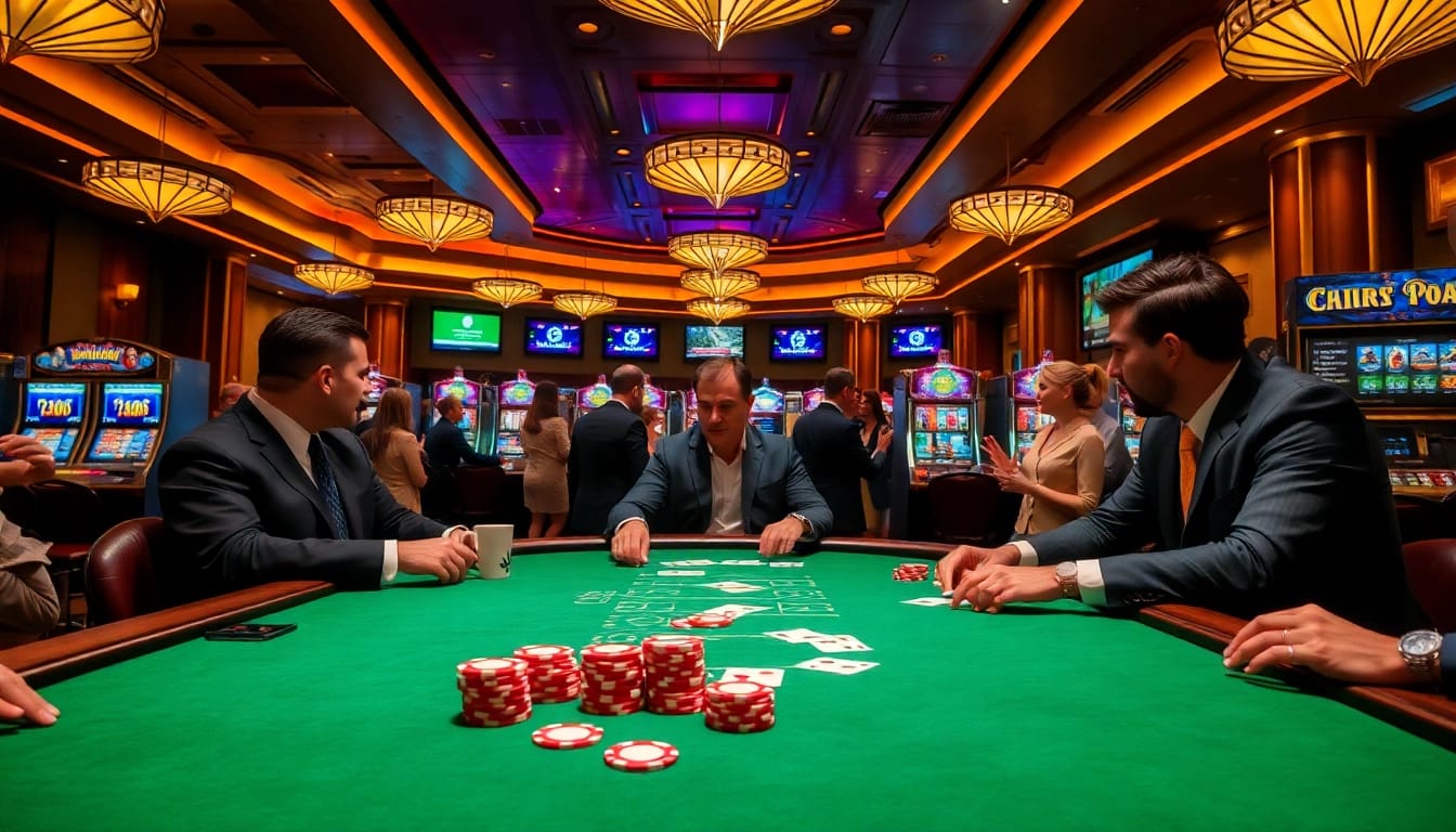 High-stakes poker game at https://tylebongdatructuyen.org/ showcasing excitement and luxury.