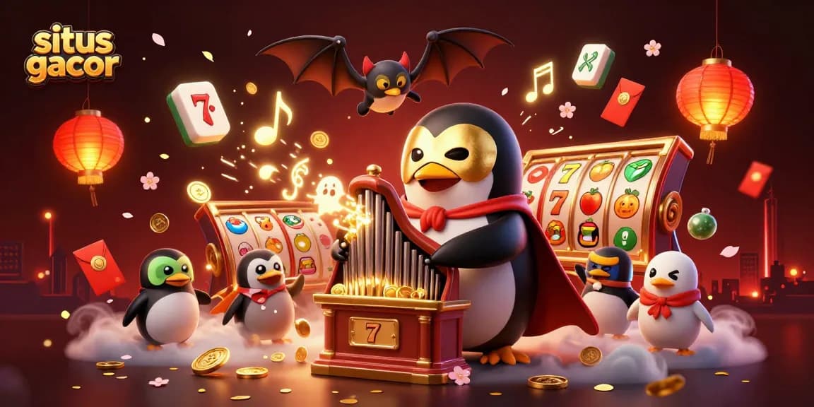 Experience winning strategies with situs gacor at our vibrant casino illustration featuring animated characters and elements.
