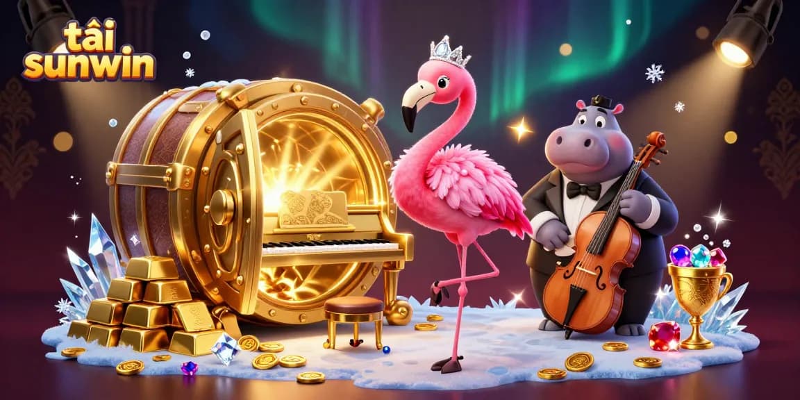 Experience the excitement of tải sunwin with vibrant casino characters and treasure elements.