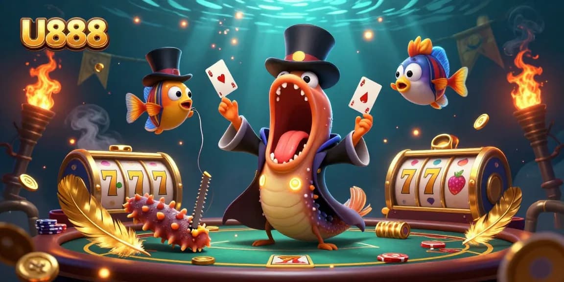 Engage with U888’s vibrant casino adventure featuring animated deep-sea creatures in action.