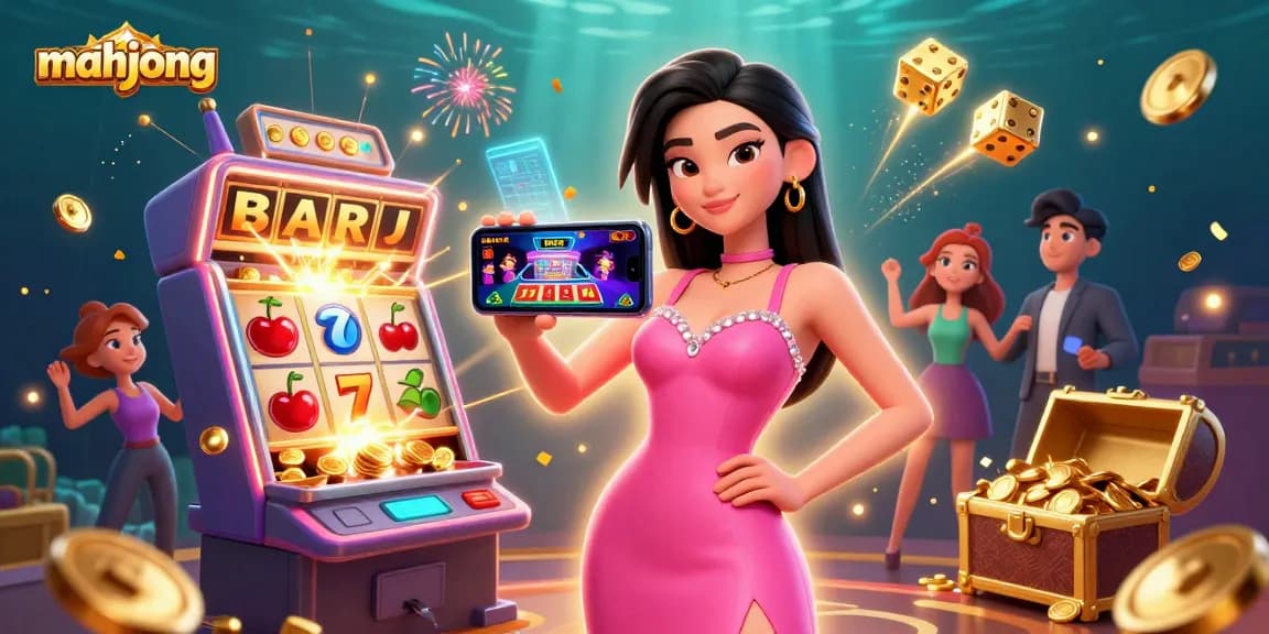 Experience mahjong excitement with a stunning visual of a player engaging in live dealer casino games.