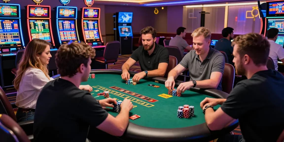 Exciting scene of players enjoying credit card casinos with vibrant games and interactive atmosphere.