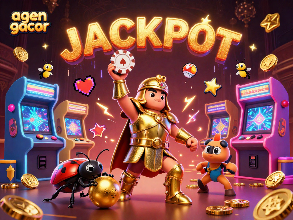 Experience excitement and rewards at agen gacor with this vibrant 3D casino scene!