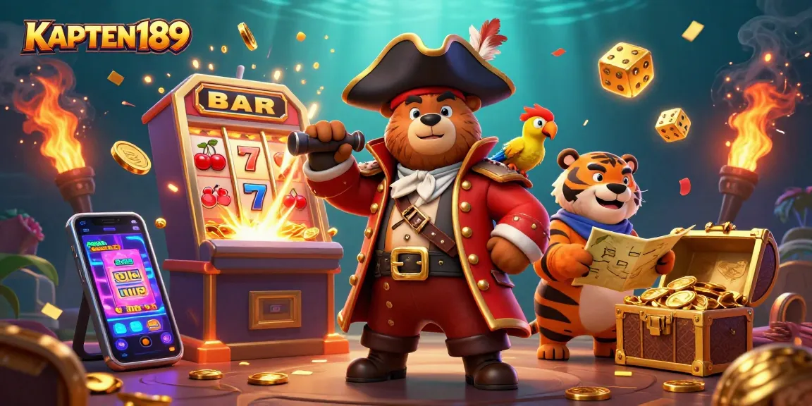 KAPTEN189 menyajikan suasana slot online dengan karakter pahlawan kartun di tengah ledakan jackpot dan simbol kasino