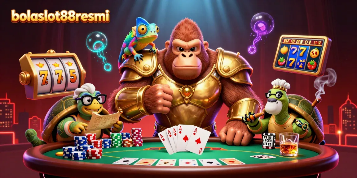Experience the excitement of bolaslot88resmi with vibrant 3D characters and slot games amid dynamic casino action.
