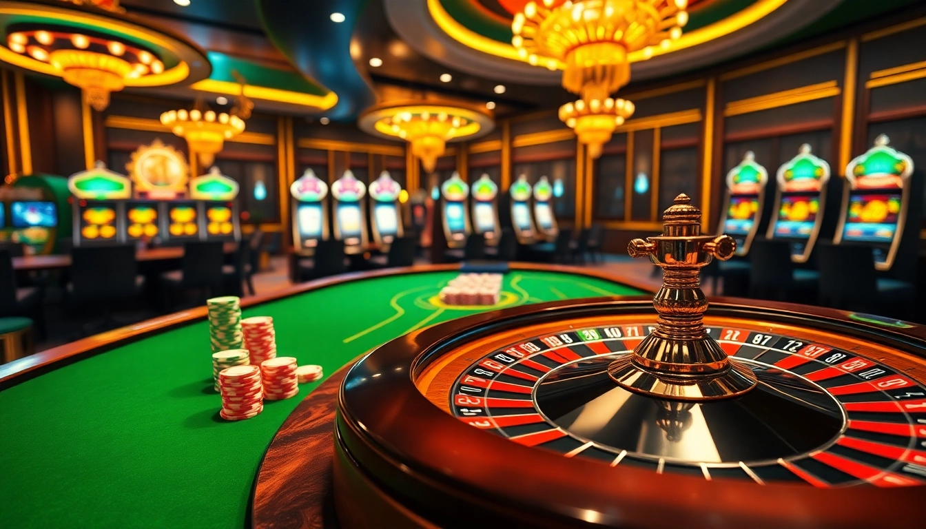 Experience the excitement of lc88 at a high-stakes casino table surrounded by vibrant poker chips.