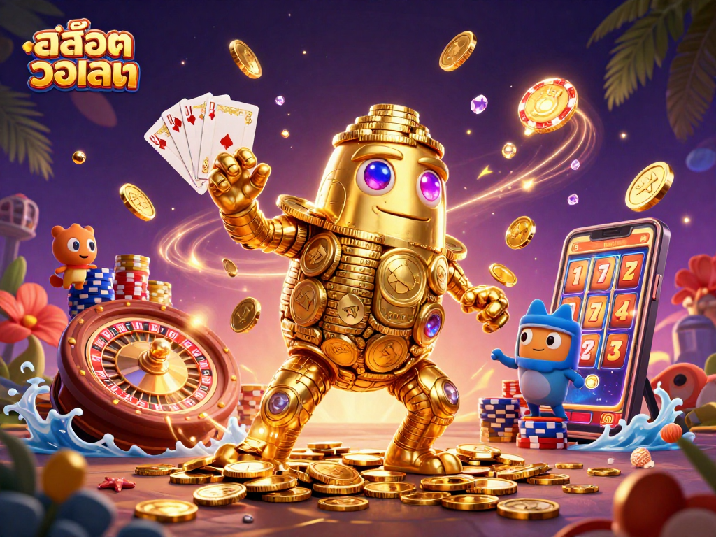 Experience thrilling gaming action with สล็อตวอเลท as golden coins and jackpots stream around you.