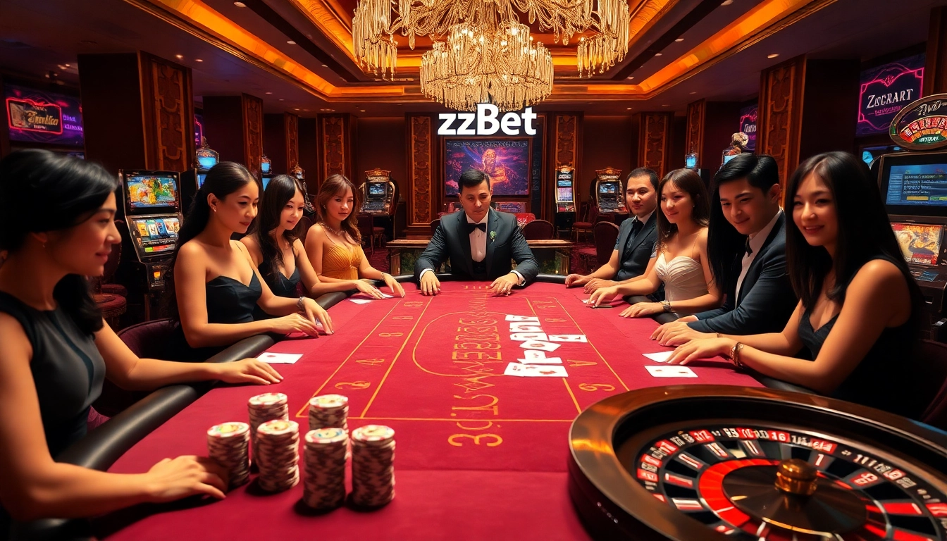 A lively live baccarat table scene from https://zbet.training/ showcasing vibrant gameplay and luxury elements.