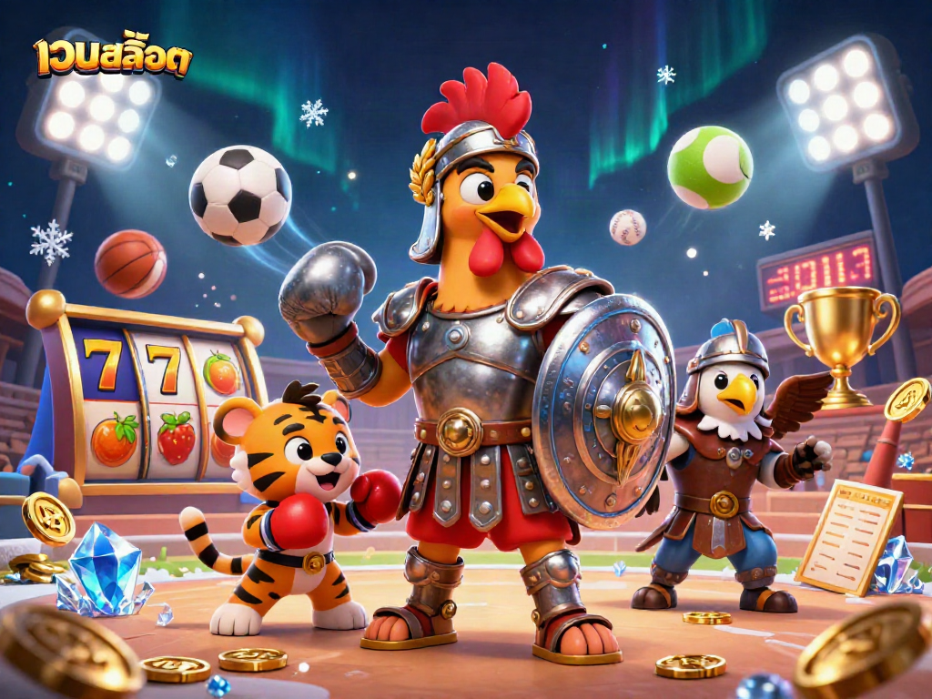 Spin to win at เว็บสล็อต with vibrant slot reels and charismatic characters in action!