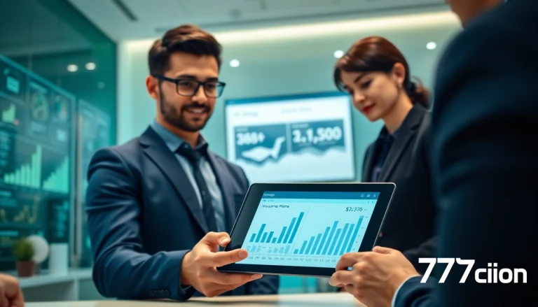 Scène professionnelle présentant 79king hn dans un bureau financier moderne avec des outils d’assurance numériques