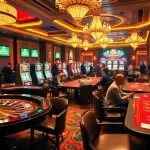 Experience the excitement at jun88.com with players enjoying poker, roulette, and slot machines in a vibrant casino atmosphere.