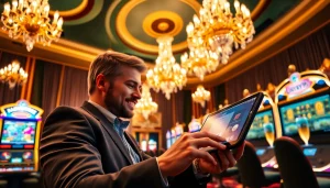 Permainan luxury777 game yang menarik di lingkungan kasino mewah dengan atmosfer glamor.