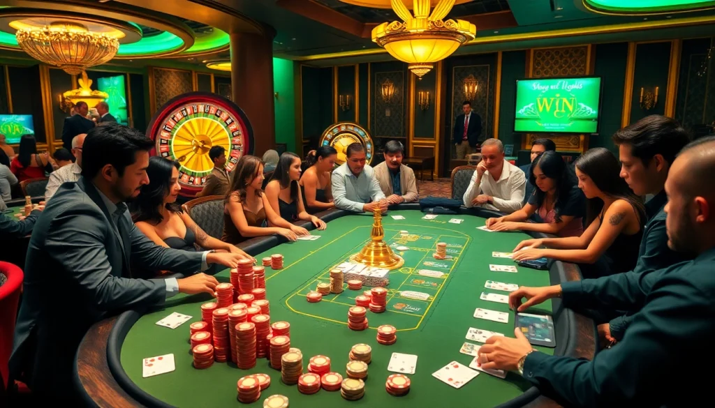 Experience the excitement of gambling at 32 win with lavish poker tables and vibrant casino scenes.