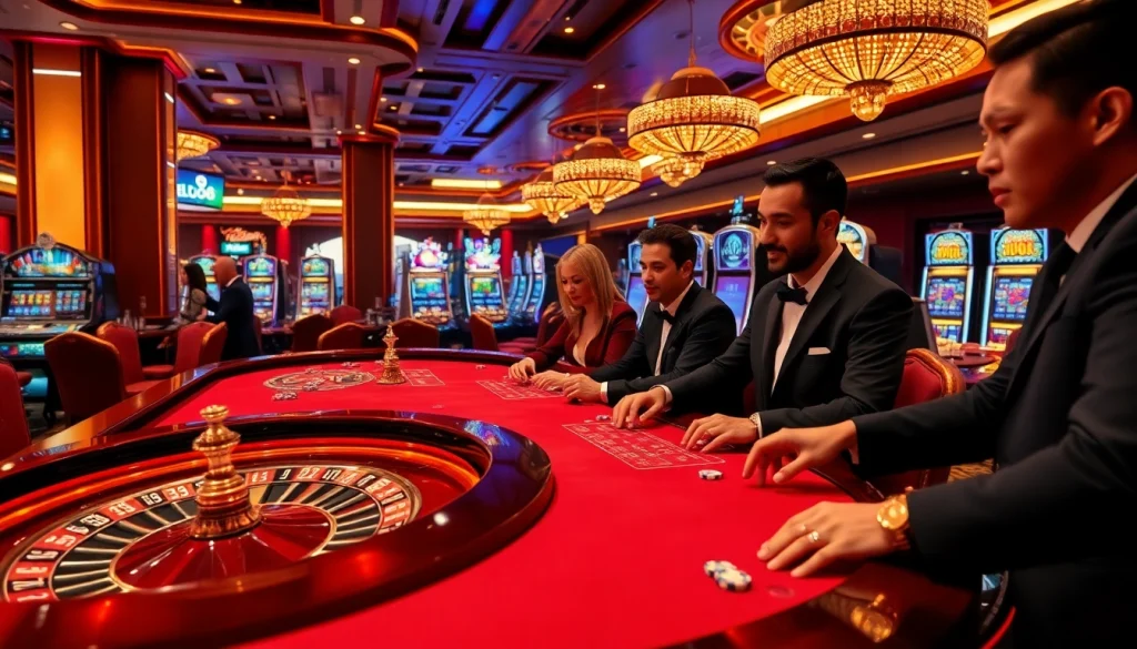 Experience excitement at Hello88 casino with engaging players, vibrant chips, and roulette.
