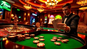 789win players enjoying an exciting casino experience with poker chips and roulette table.