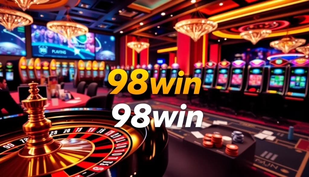 Engage in thrilling gambling experiences with 98win's vibrant online casino atmosphere.