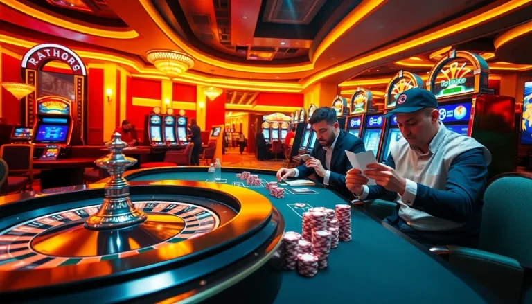 Experience the thrill of the go8 game at an elegant casino with vibrant tables and exciting players.