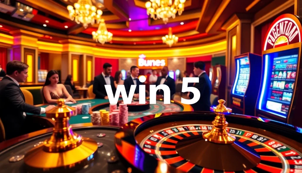 Experience the thrill of win55 at a vibrant casino table with colorful chips and roulette.