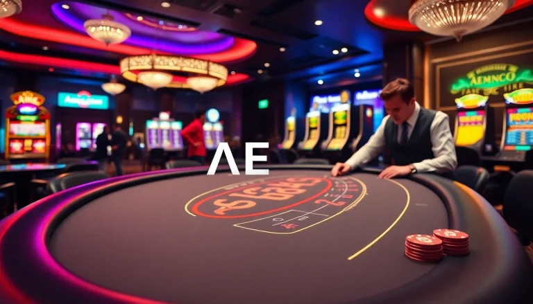 Players engaging in a thrilling game of blackjack at the AE888 casino, showcasing excitement and luxury.