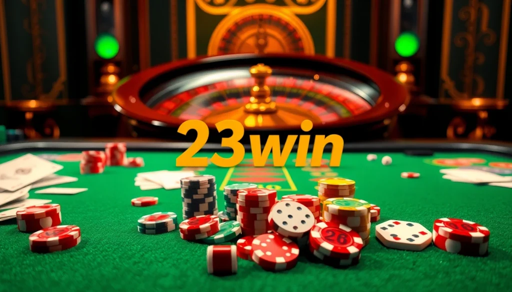 Experience thrilling casino action at 23win with vibrant gaming elements and professional ambiance.