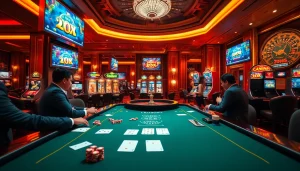 Experience the thrill of gameplay as you login rajatoto88 at a luxurious casino with vibrant slot machines.