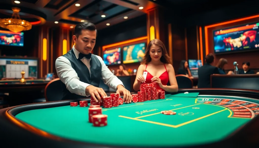Experience the excitement of trang chu 789win at a luxury poker table surrounded by focused players.