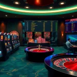 Experience thrilling gaming action at https://tg777.one/ with vibrant slot machines and poker chips.