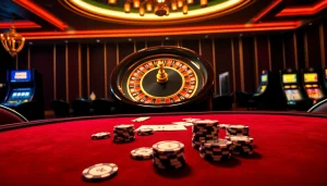 Experience thrilling gameplay at MM88's elegant casino tables with vibrant poker chips and roulette action.