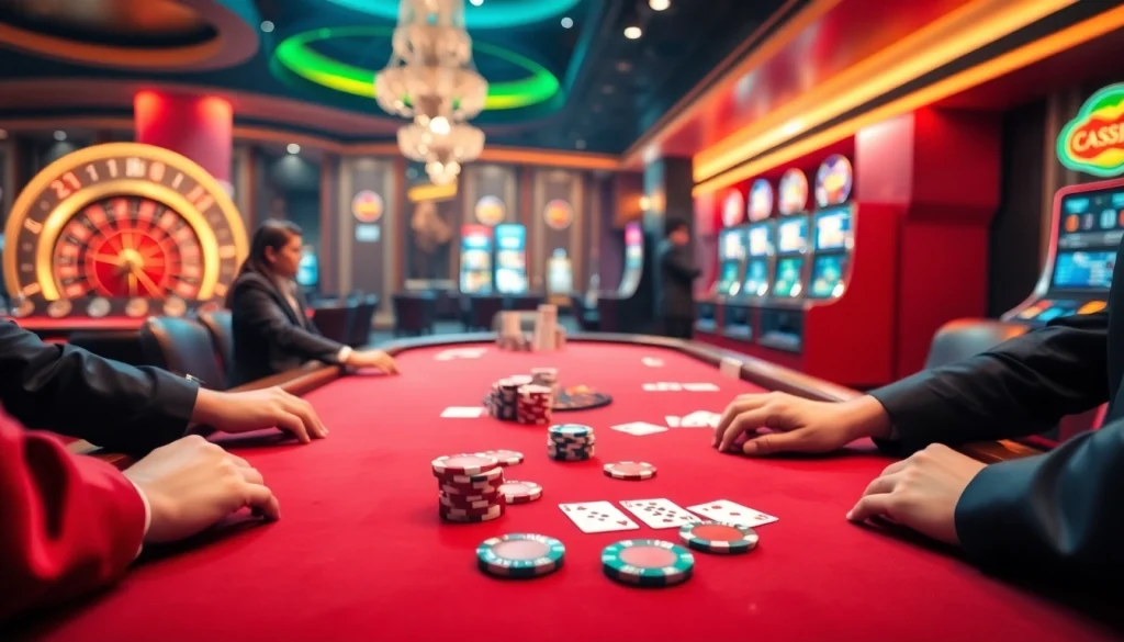 Experience the excitement of Texas Hold'em at https://789f.town/ with players strategizing at a luxury casino table.