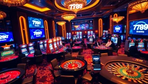 Experience exhilarating gameplay at 789bet events with vibrant casino tables, poker chips, and exciting betting opportunities.