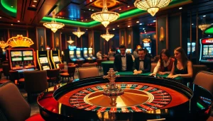 Players enjoying a glamorous roulette game at 88xx com casino, showcasing excitement and luxury.