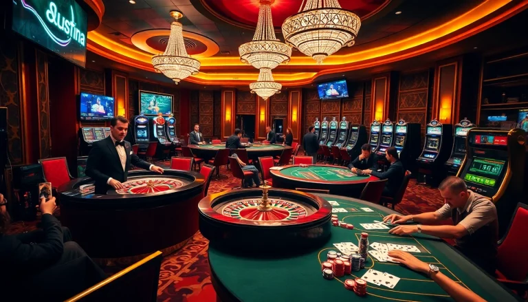 Players enjoying poker and roulette at a professional casino, promoting https://789wins1.net/ for thrilling gambling options.